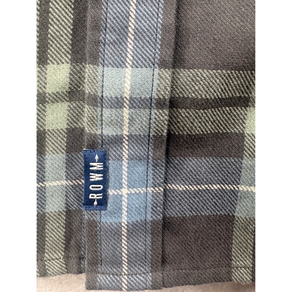 ROWM Tall Man Plaid Flannel Shirt Blue Green Grey 100% Cotton 2XT NWT - Picture 7 of 12